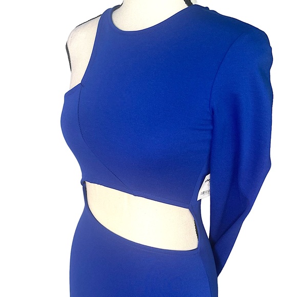 Charlotte Russe One Shoulder Long Sleeve Bodycon Dress w/ Cutout | NWT - Picture 5 of 8